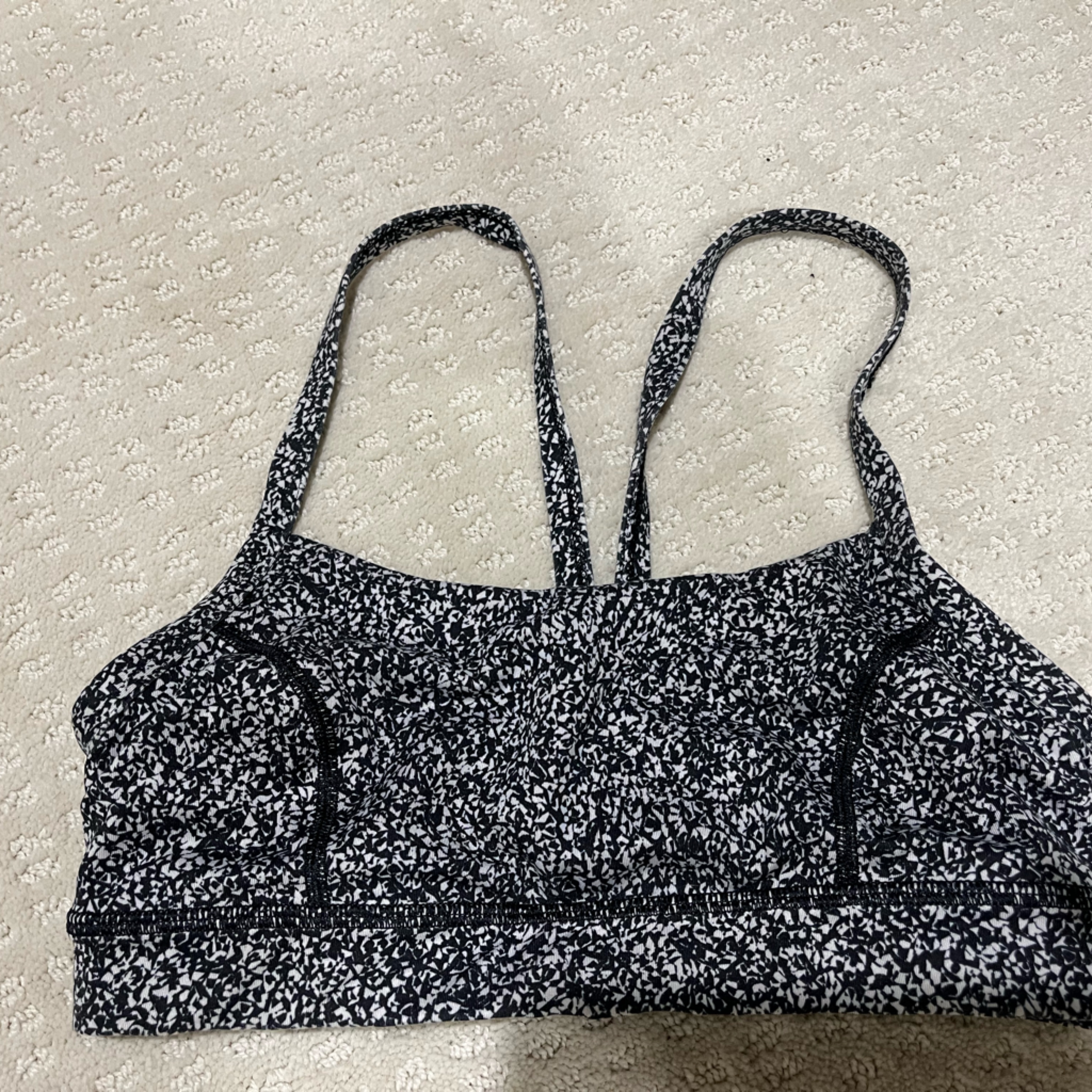 Women's Black And White Floral Bralette